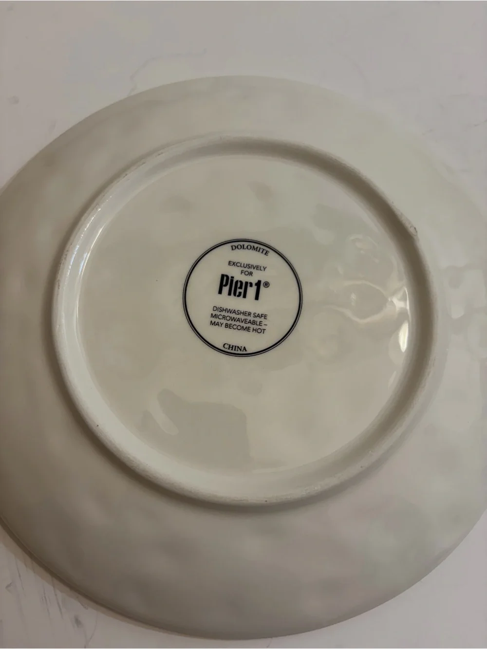 Pier one imports dolomite salad plate watercolor husky with floral crown